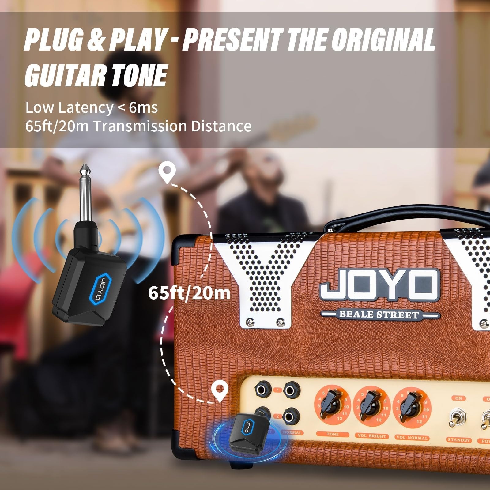 JOYO Wireless Guitar System Transmitter & Receiver, 5.8GHz, Low Latency