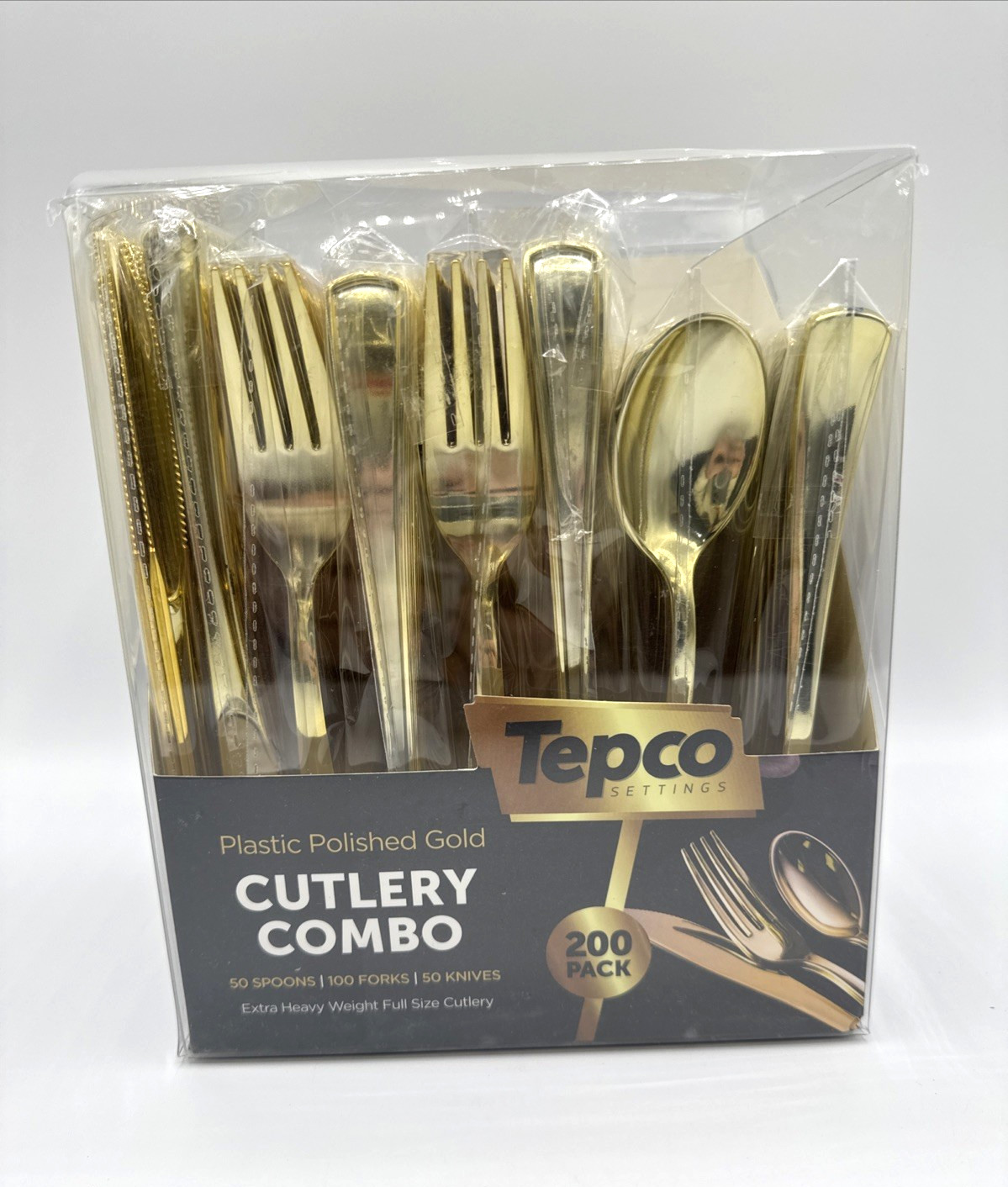 Disposable Flatware Gold 200Pc Set
