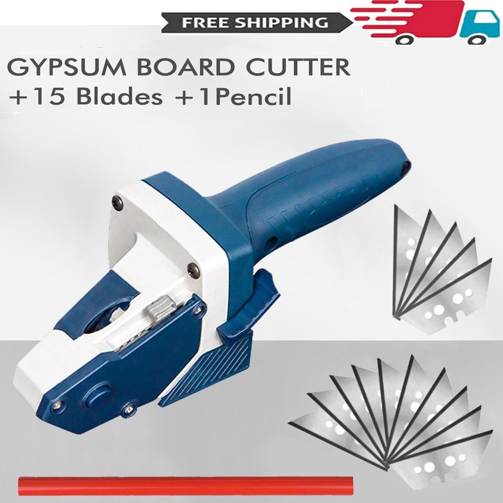 Portable Gypsum Board Cutter Tool with 15 Blades & Pencil Plasterboard Drywall