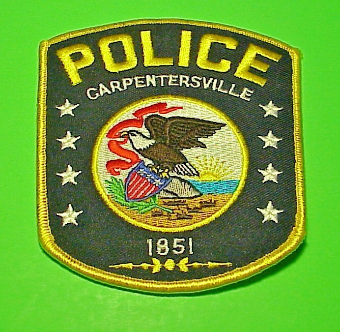 CARPENTERSVILLE  ILLINOIS  1851  IL  4 3/4"  POLICE PATCH  FREE SHIPPING!!!
