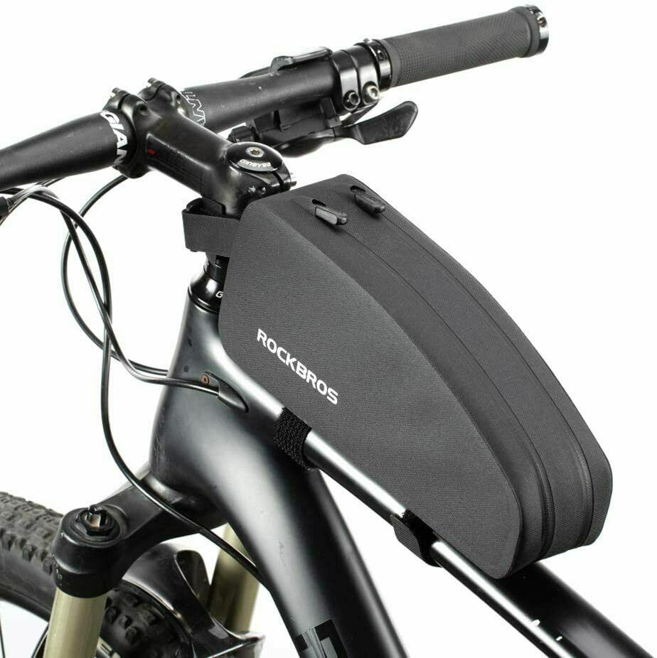 ROCKBROS Bicycle Front Top Tube Bag Waterproof Bike Double Zipper Bags 1L/1.6L