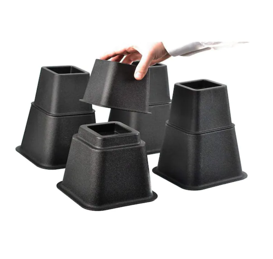 Everbilt Adjustable Bed Risers, Stackable Frame Furniture Risers, 6 Inch Height