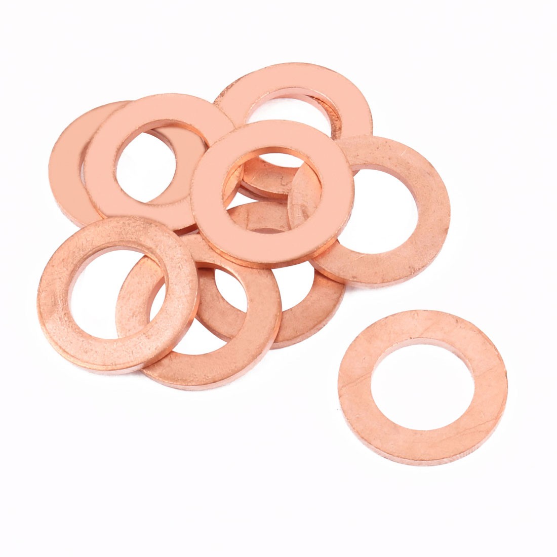 10Pack 24mm x 14mm x 2mm Flat Ring Copper Crush Washer Sealing Gasket Fastener