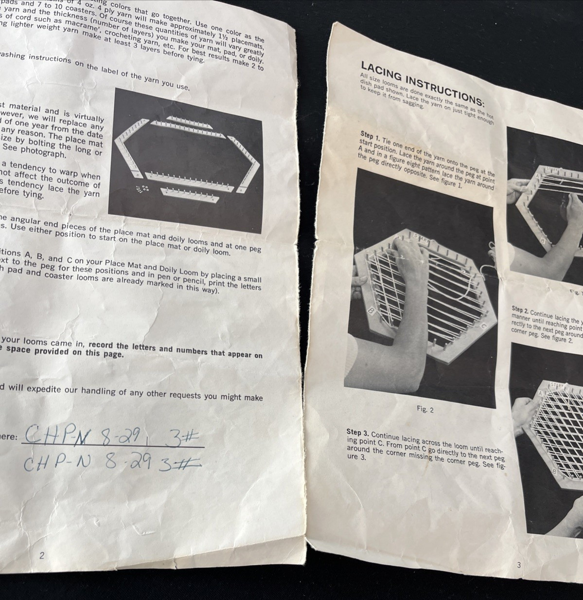 1979 Vintage Love & Money Crafts 5.5” Hexagon Lap Weaving Loom and Instruction