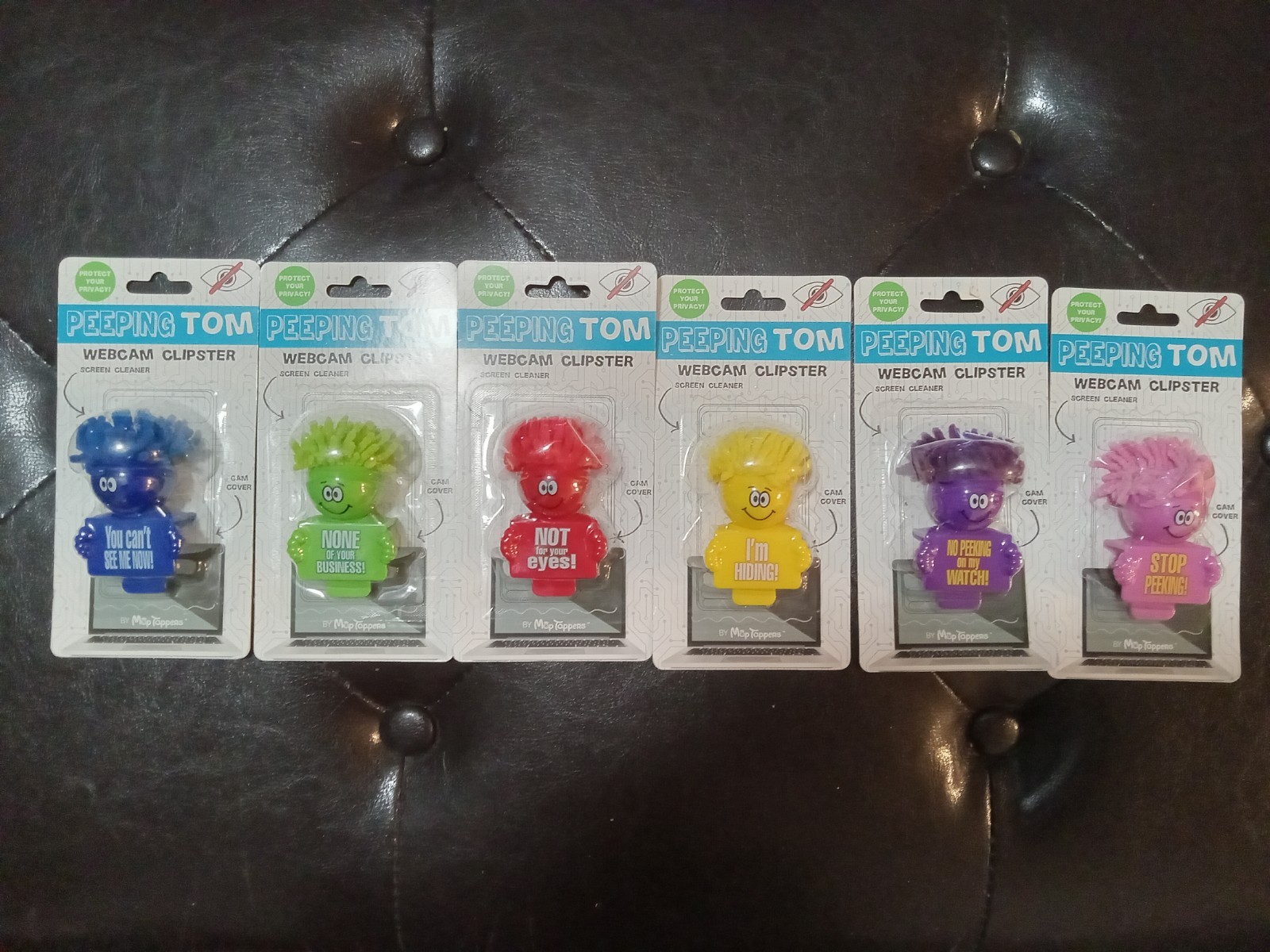 Mop Toppers Peeping Tom Webcam Clipster Cover Screen Cleaner Complete Set of 6