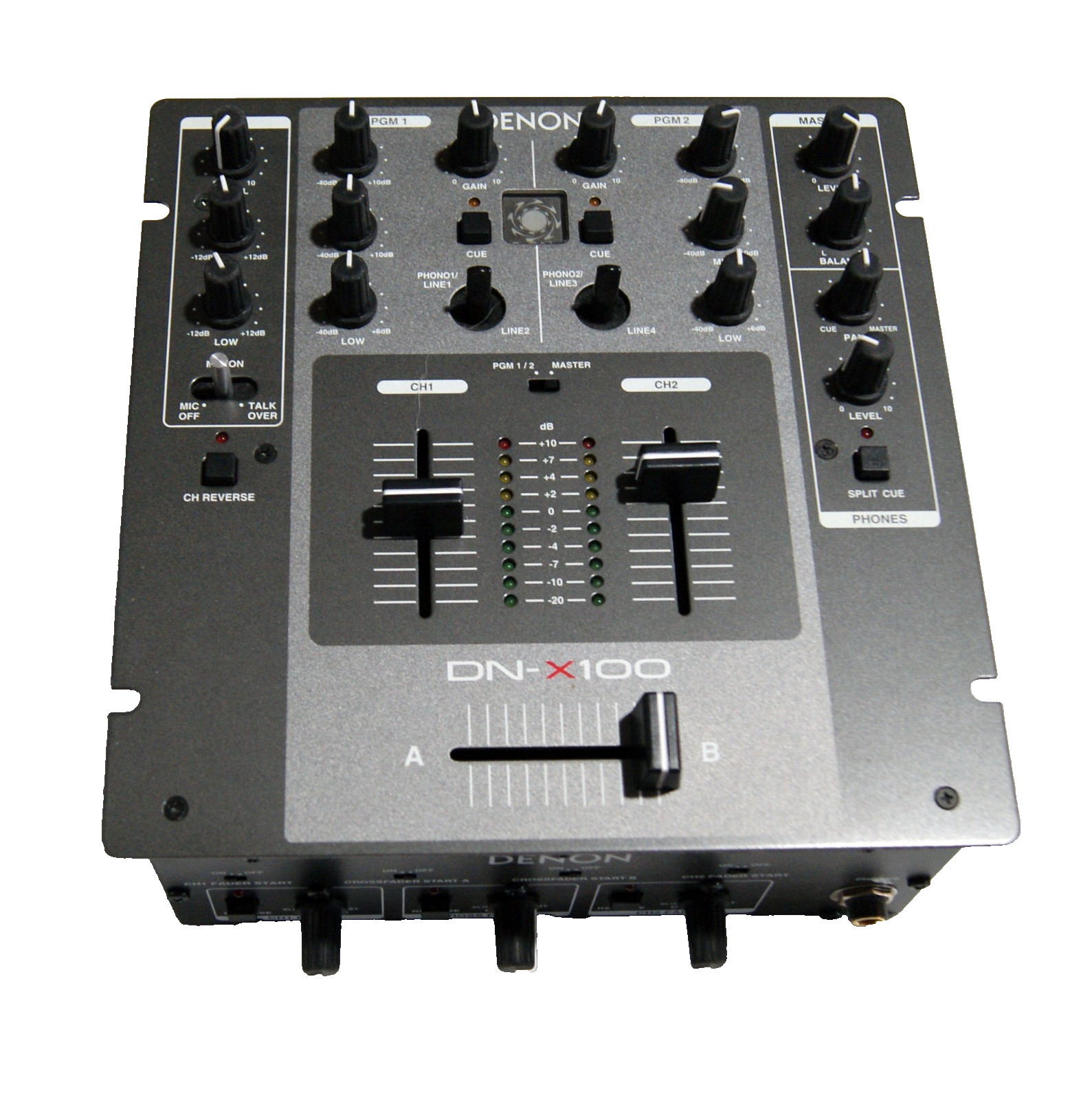 Denon DN-X100 Professional 2-Channel DJ Mixer with EQ and Phono Inputs - Tested