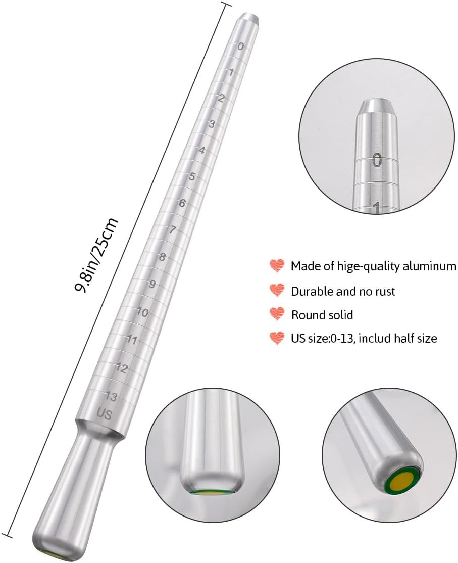 Ring Sizer Measuring Tool Set, Metal Ring Guage for Ring Measurer, Integrated...