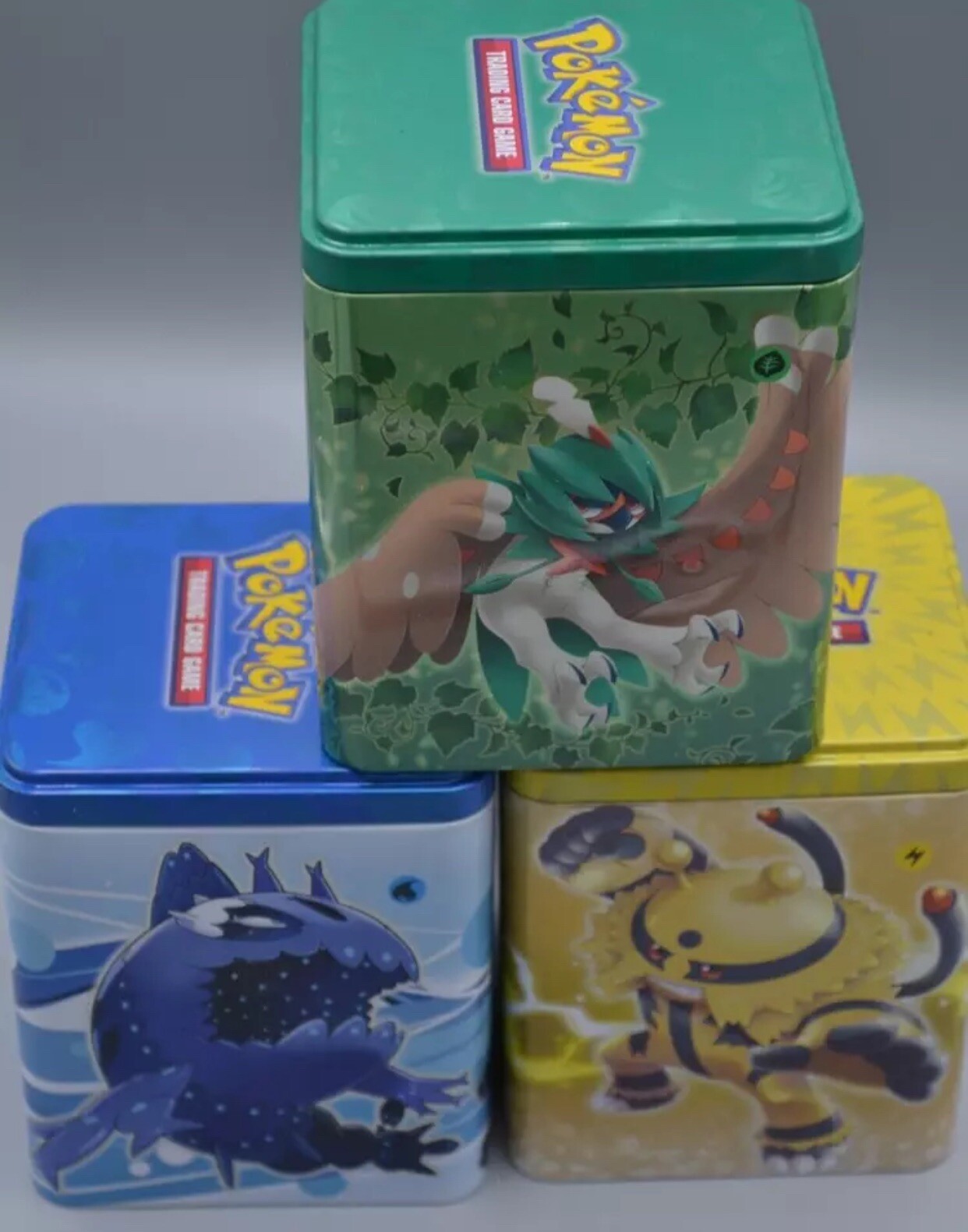 🔥 Pokemon TCG Stacking Tins EMPTY 3x Set opened Ask Me For Bulk Discount