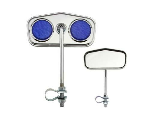 ONE Bike Diamond Mirror Chrome Blue Reflectors. Bike parts,Bicycle parts.