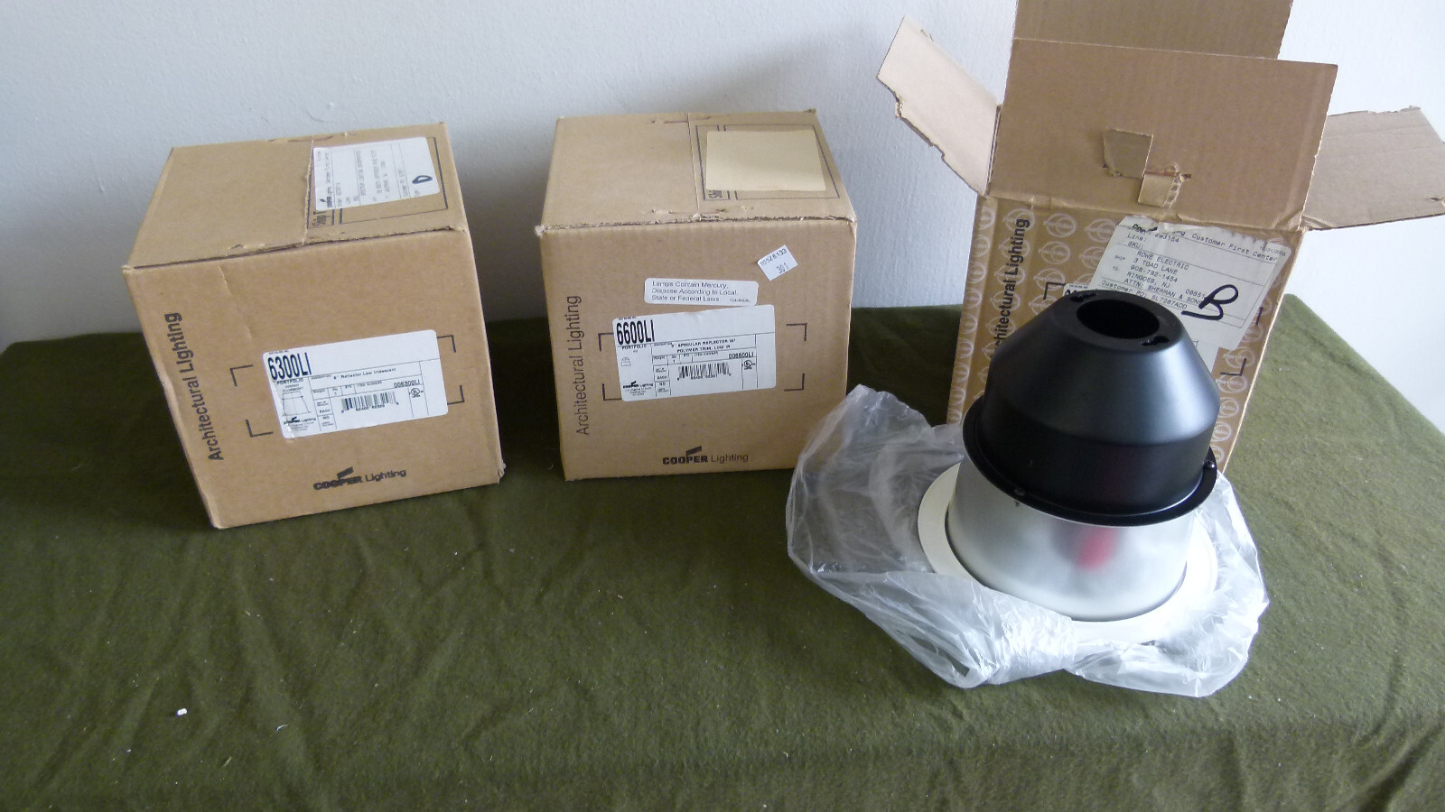 Lot of 3 Cooper Lighting Portfolio 6600LI Specular 6" Reflector w/ Polymer Trim