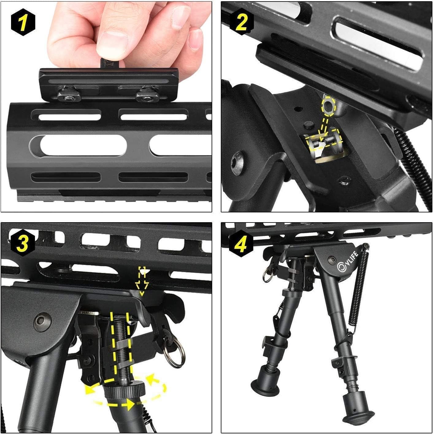 Compact M-Rail Bipod Adapter with Aluminum Build and User-Friendly Installation