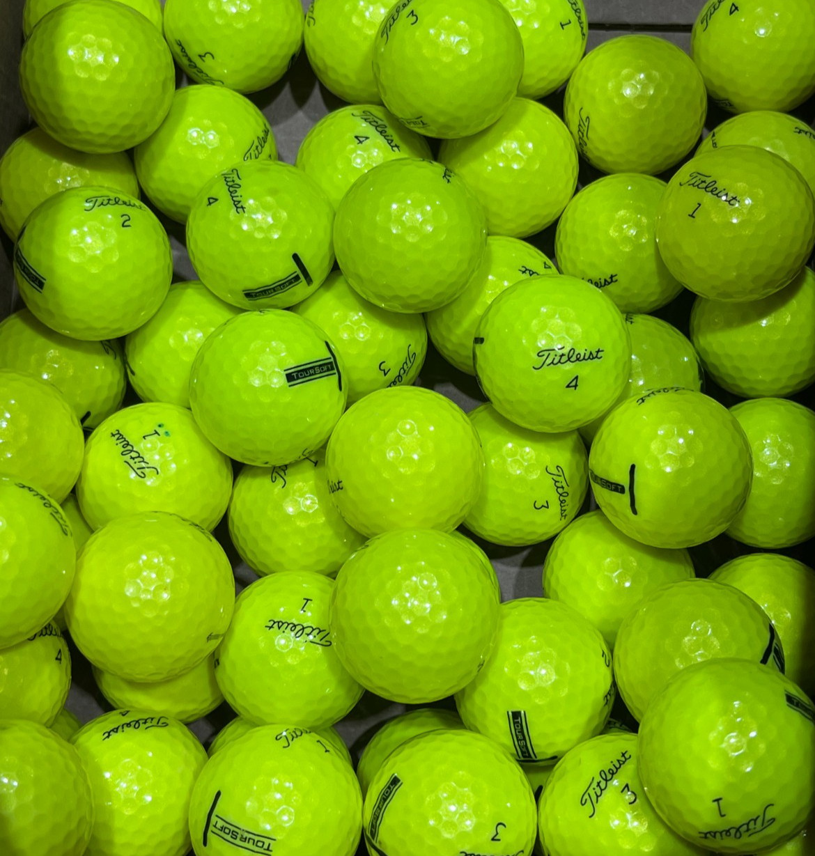 Titleist Tour Soft Yellow AAAAA Mint 24 Used Golf Balls 5A