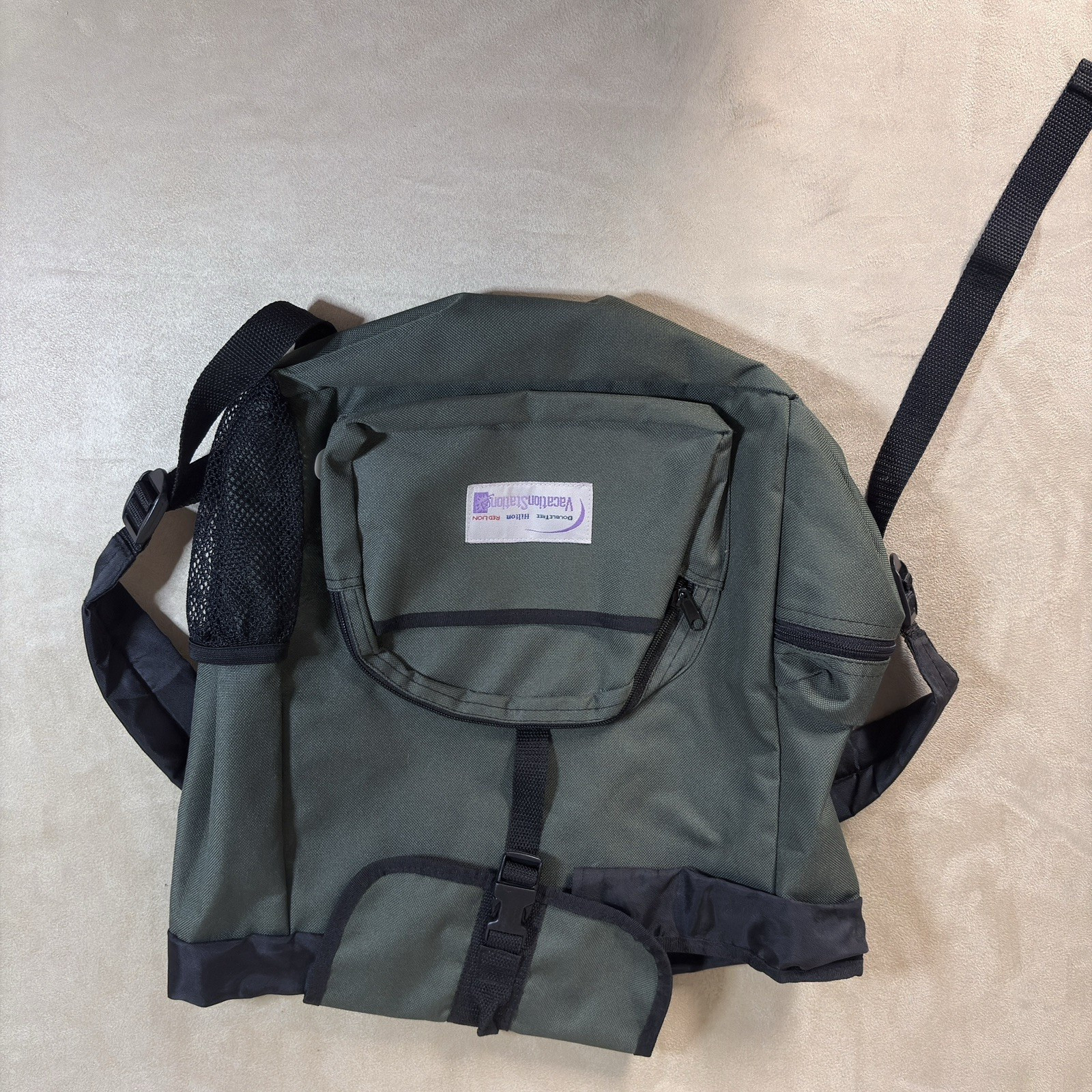 Vacation Station Hiking Backpack Green/Black Buckle Closure
