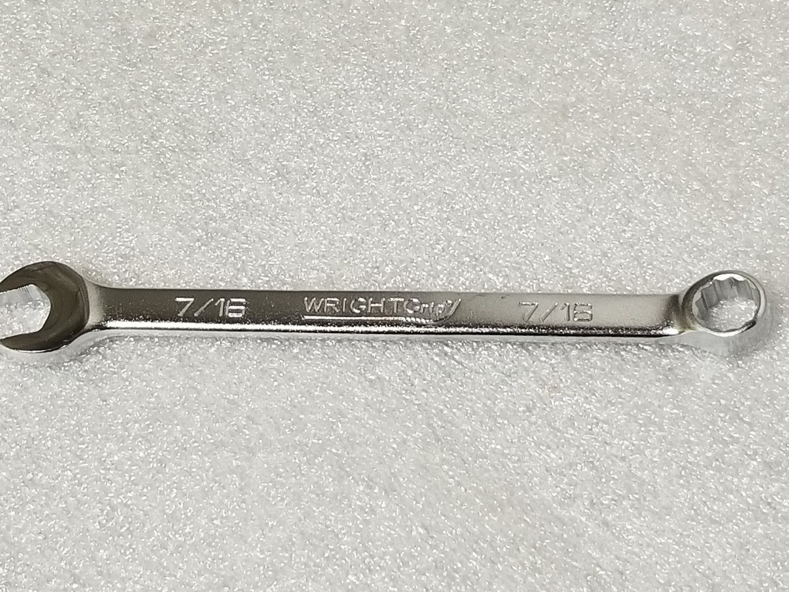 Wright Tools 1114-D1J Combination Wrench 7/16" 12-Pt Satin Finish Made in USA