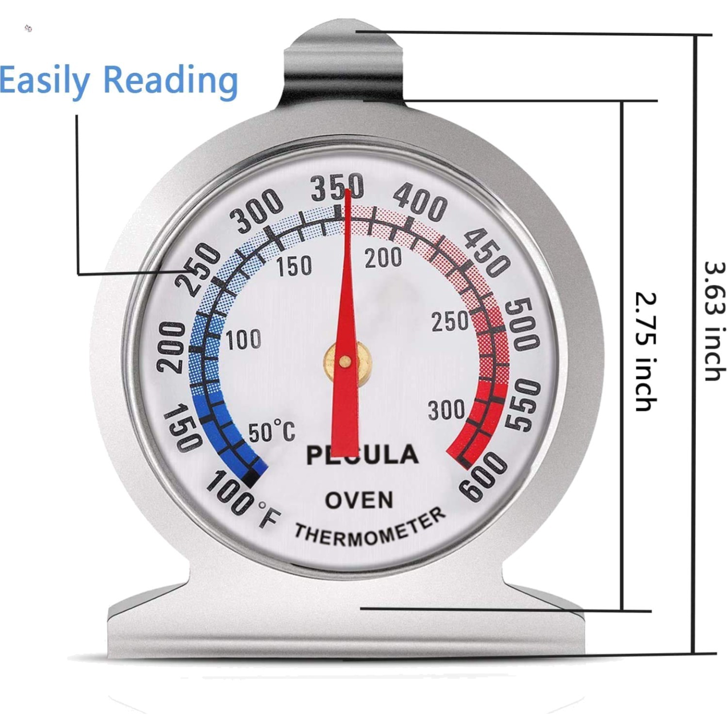 Oven Thermometer 2 Pack 50-300°C/100-600°F, Oven Grill Fry Chef Smoker Thermo...