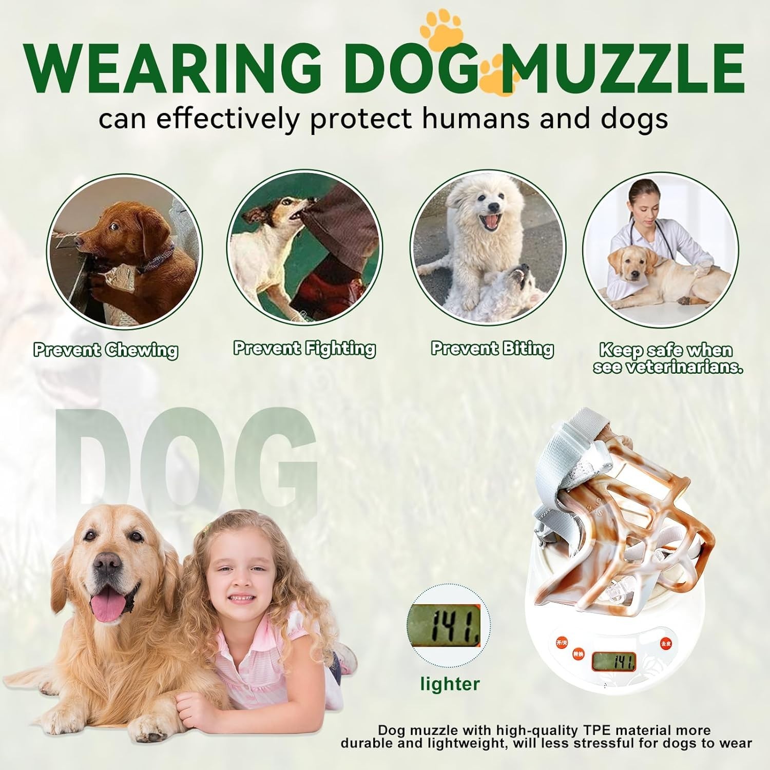 Dog Basket Muzzle Allows Panting Drinking, Sturdy Lightweight Orange Size 3