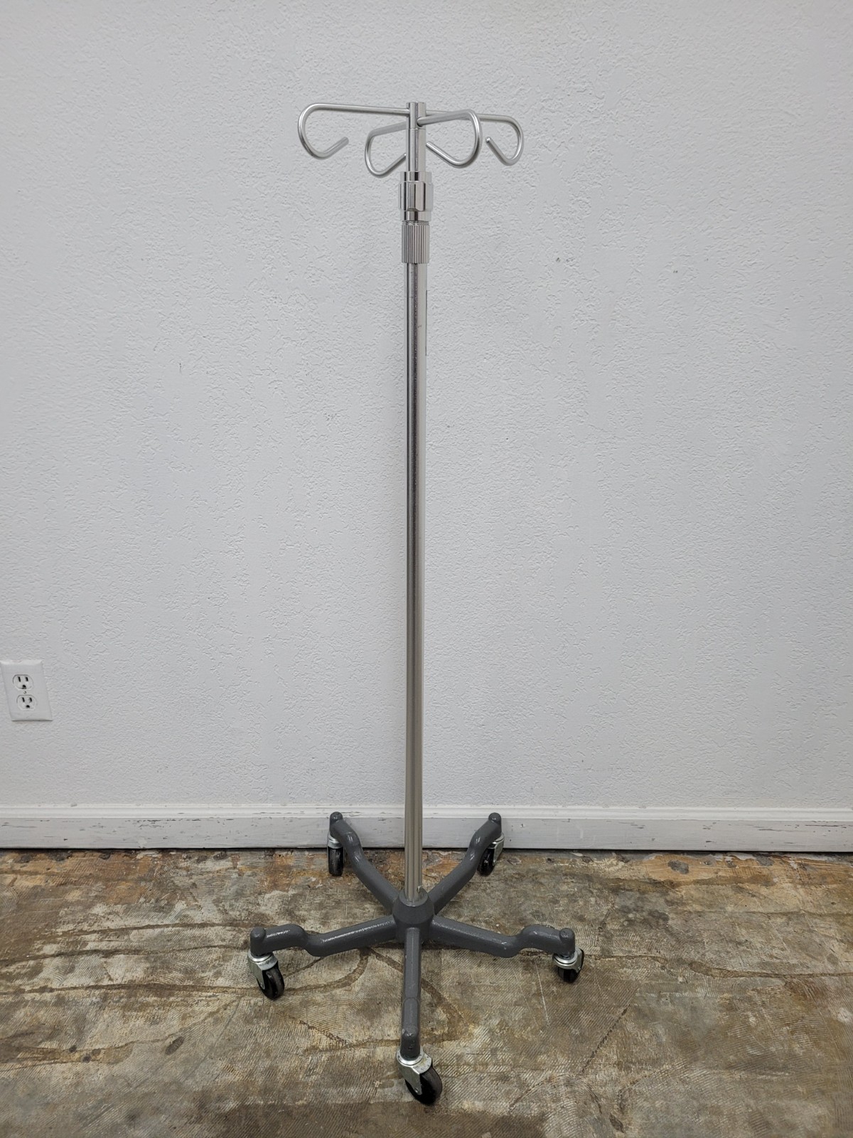 Medline MDS80500 Five Leg Heavy Duty IV Pole Stainless 73" to 99.5"