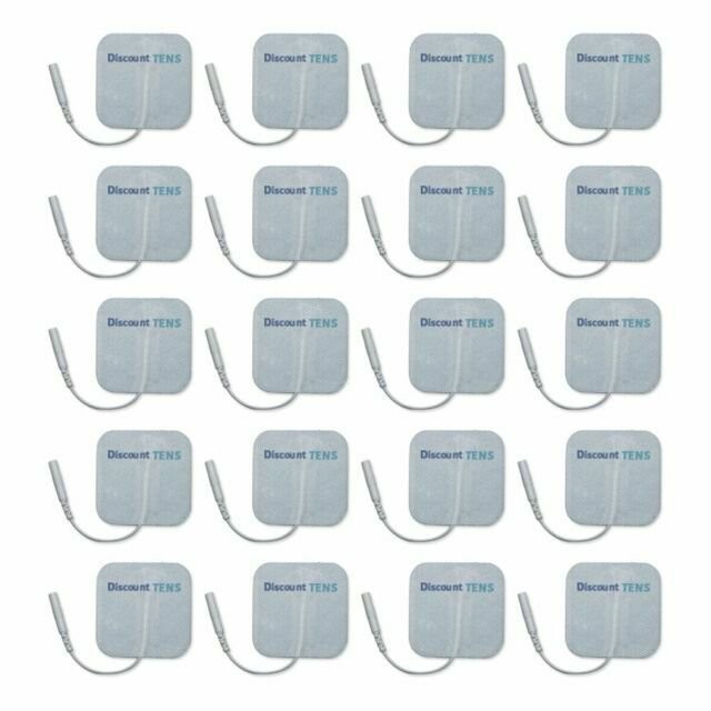 TENS Wired Electrodes Compatible with TENS 7000, TENS 3000 - 20 Premium 2"x2"