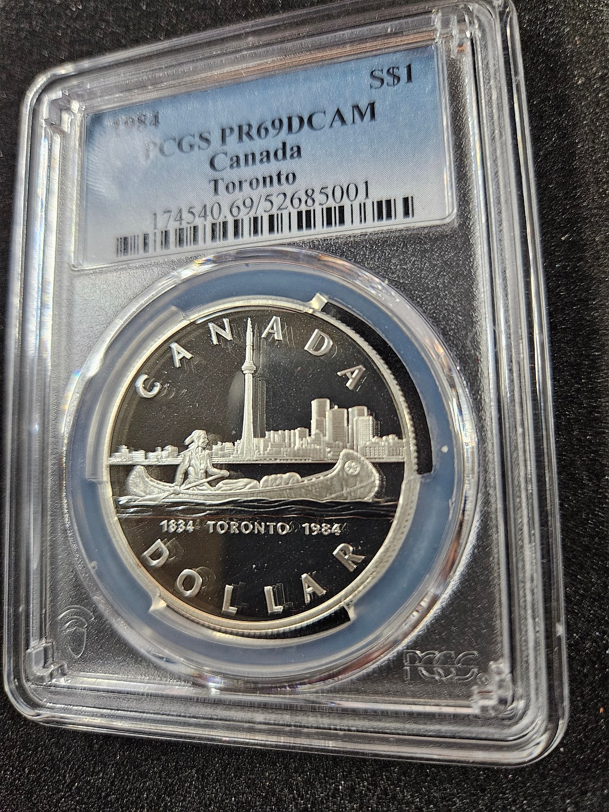 🌟 1984 Canada Silver Dollar Proof PCGS PR69 DCAM Cameo Toronto Sesquicentennial