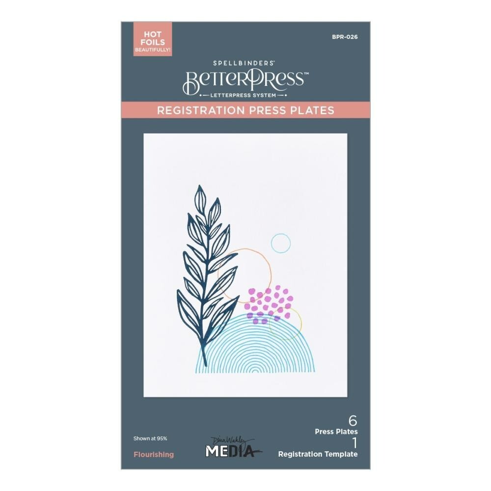 Spellbinders BetterPress Plates & Die Set By Dina Wakley - Flourishing PBR-026