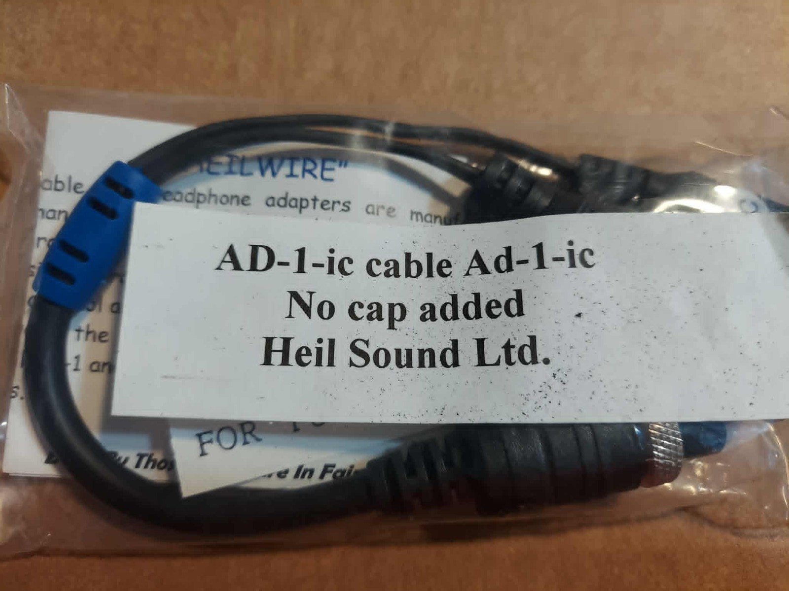 HEIL BM-5iC HEADSET WITH AD-1-iC CABLE INCLUDED~~ NEW!!~~