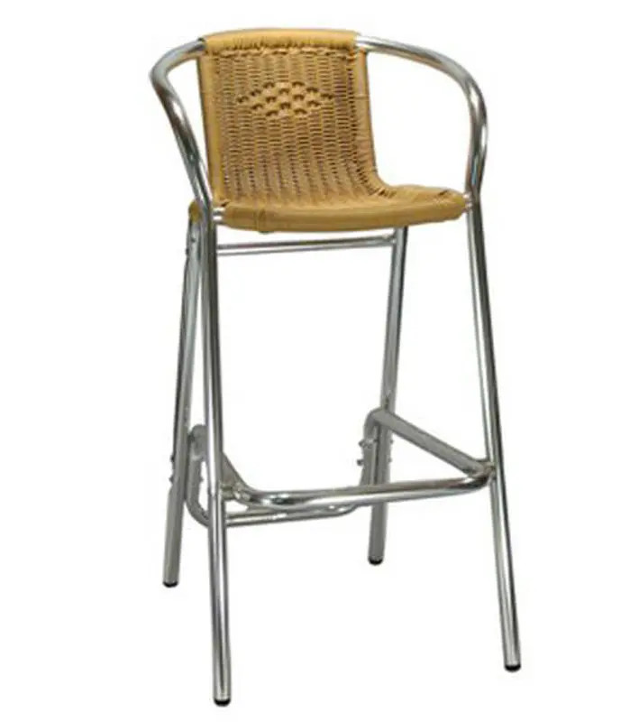 Outdoor Aluminum Bar Stool w/ Green, Black or Honey Rattan