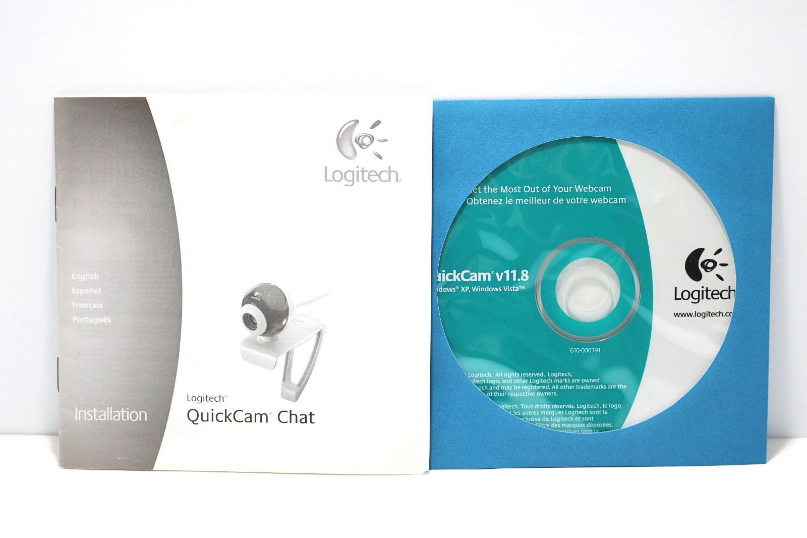 Logitech QuickCam Web Cam V11.8 + Software Install Disc, & Original Manual