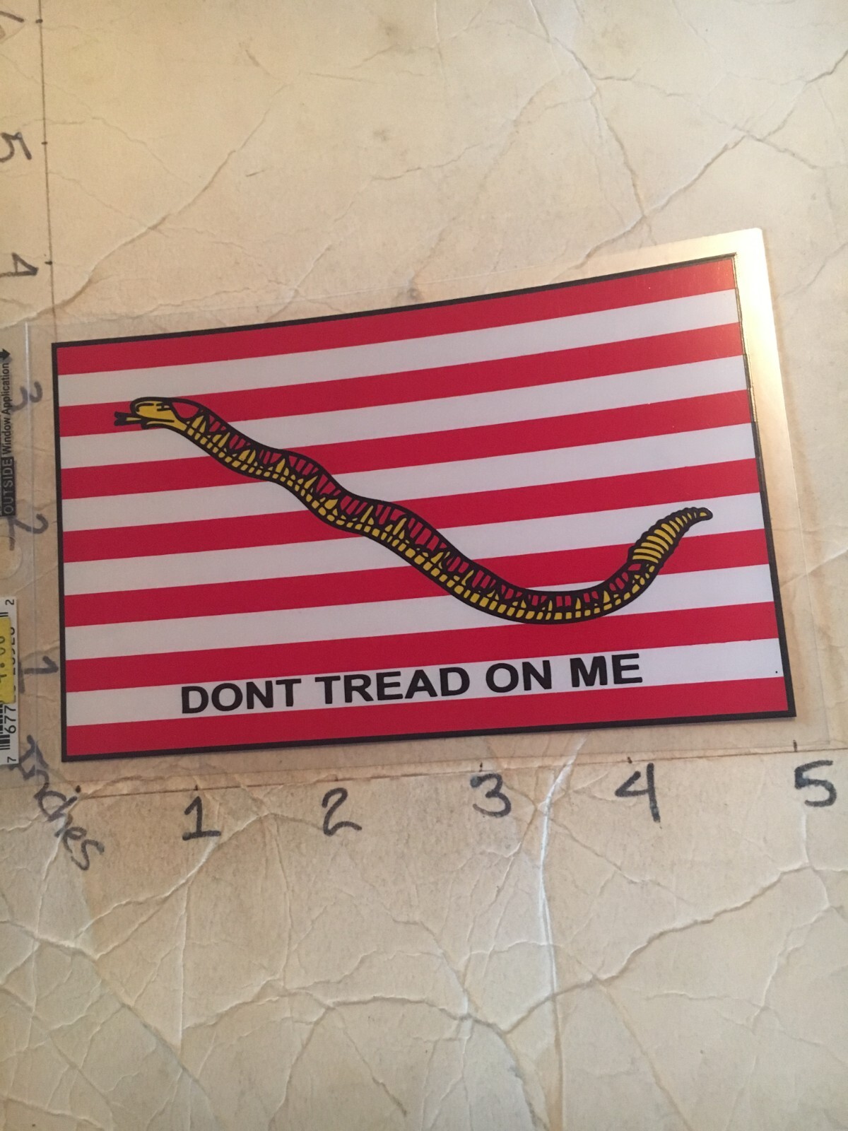 US Army Don't Tread on Me morale Flag Window Decal (Applied outside)