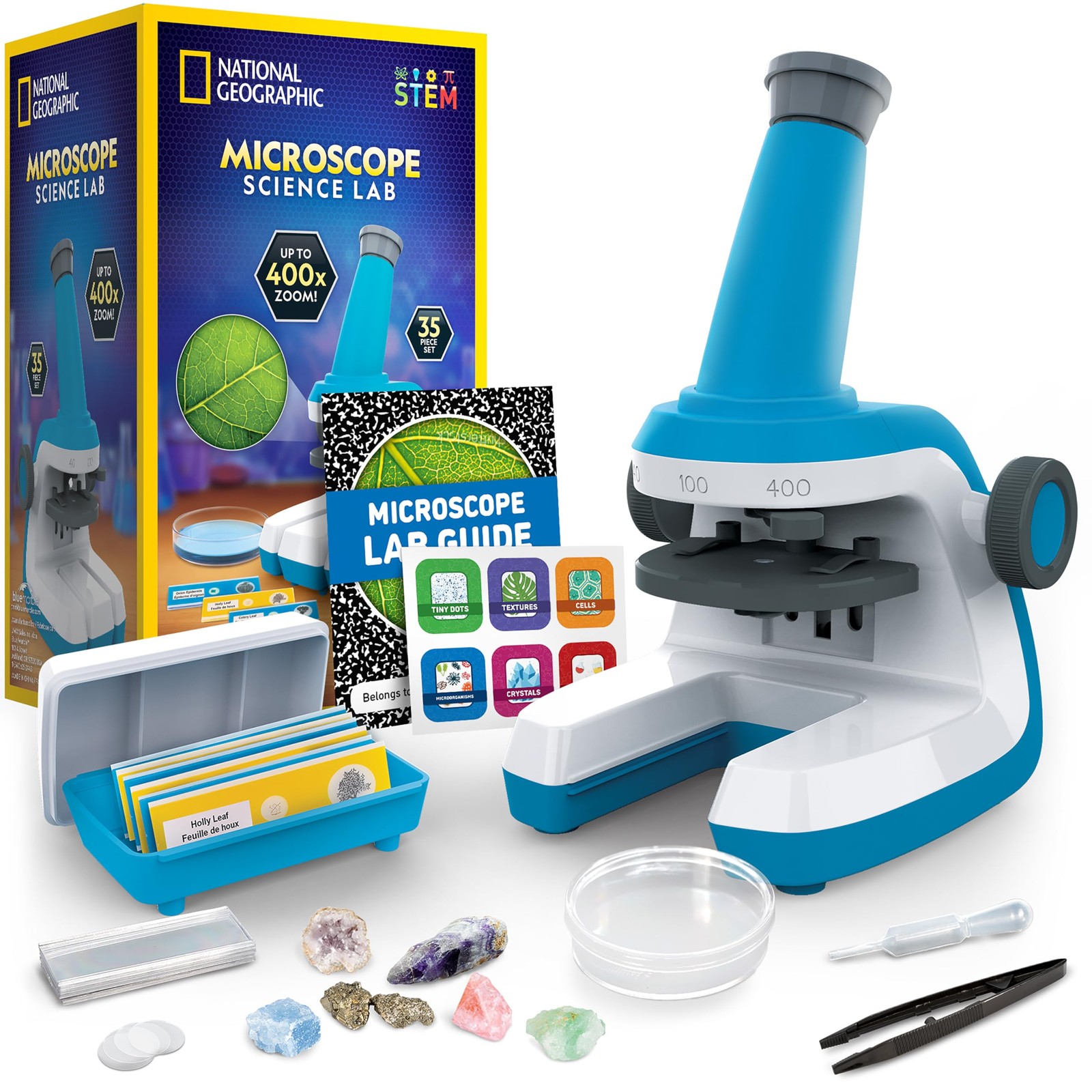 NATIONAL GEOGRAPHIC Microscope for Kids - Science Kit with an Multicolor