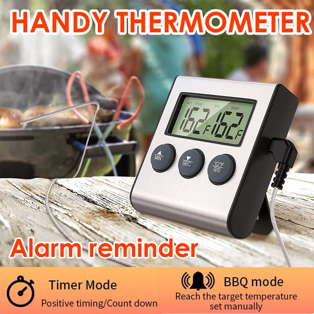 Remote Kitchen Digital Cooking Thermometer Probe Meat Food Temperature w/Timer