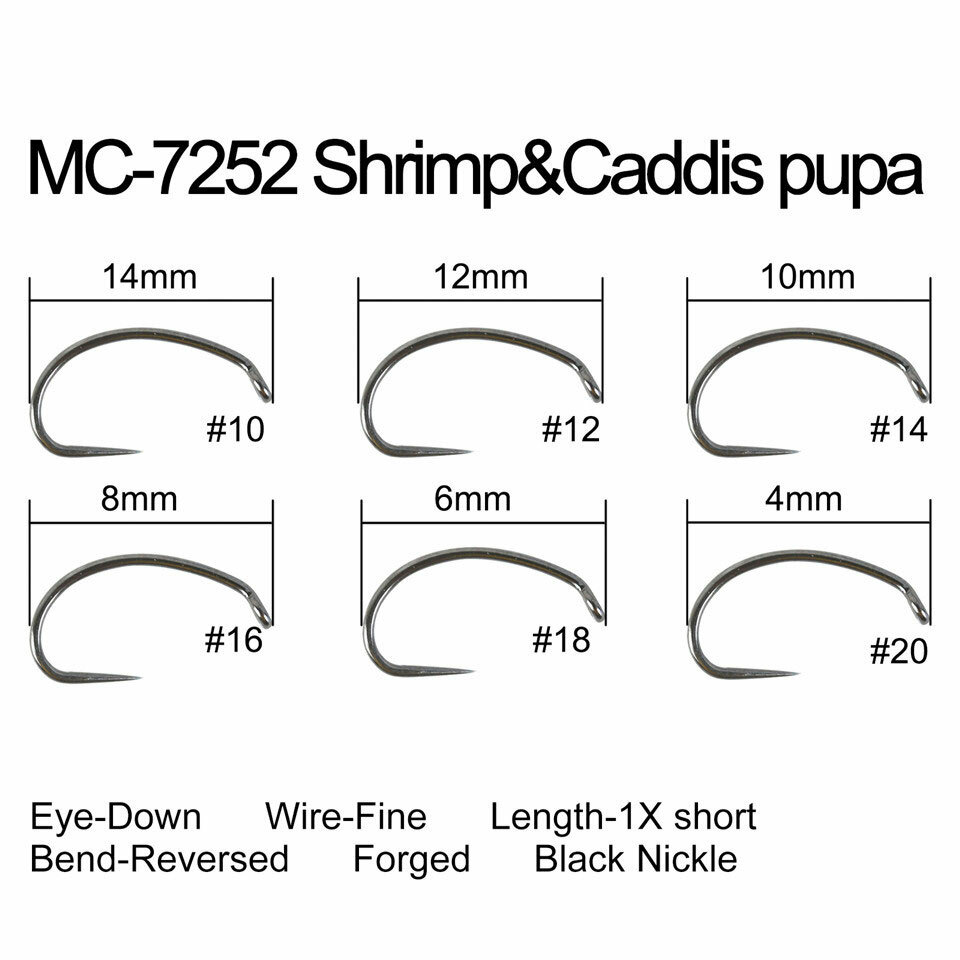 Maxcatch 100pcs 10# - 18# Fish-Friendly Barbless Fly Tying Hooks Dry&Wet&Nymph