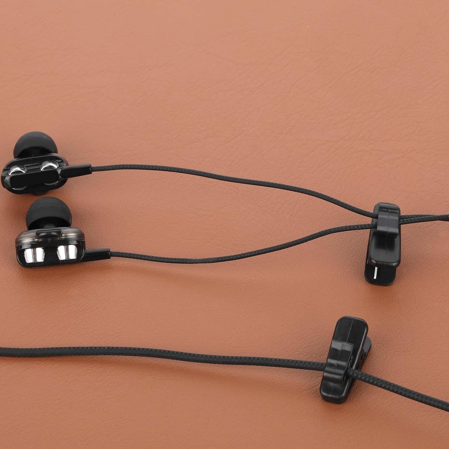 Lightweight Black Earphone Wire Clips - 24 pcs for Headphone Cable Control
