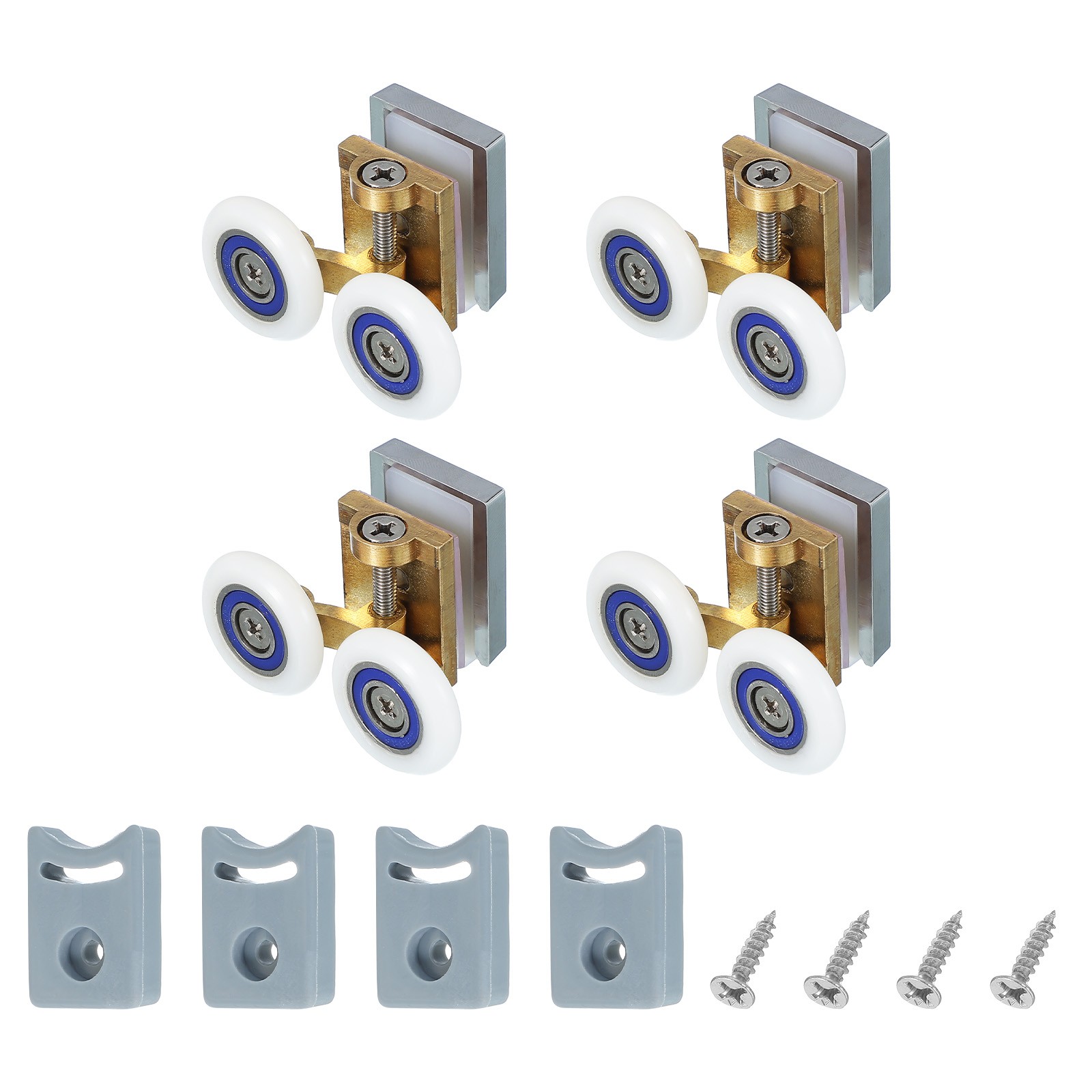 4 Pcs 26mm Double Shower Door Rollers Copper Top Wheels Copper Tone