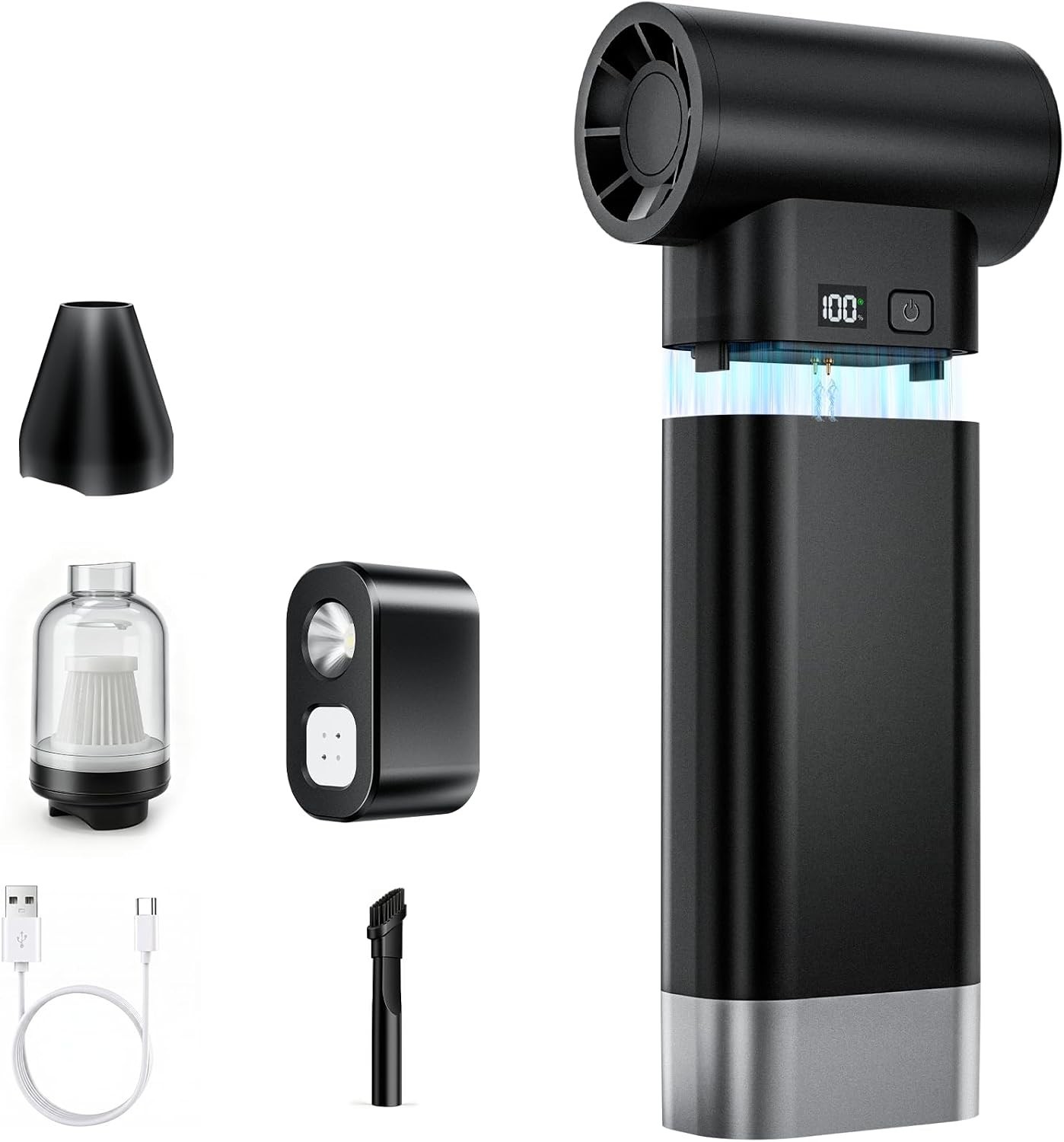 5-in-1 Portable Multi-Function Tool with 10000mAh Power Bank,Air Duster,Vacuum