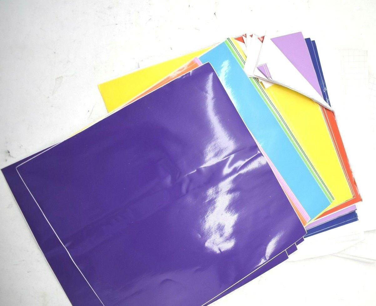 Sghuo 75 Adhesive Vinyl Permanent 12" x 12" Sheets Assorted Colors Glossy Matte