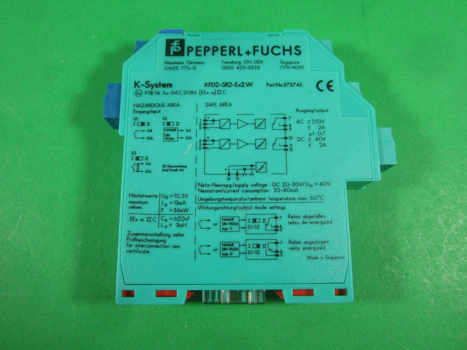 Pepperl & Fuchs -- KFD2-SR2-Ex2W Part No.  373745 -- Used