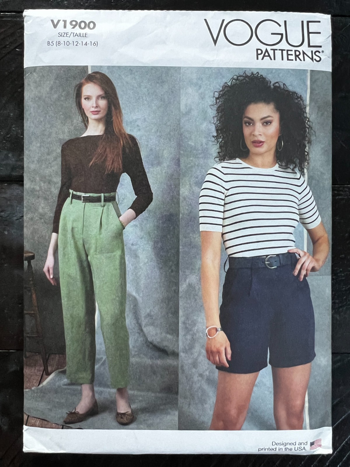 UNCUT Vogue V1900 Misses High-Waisted Shorts & Pants (8-26) Sewing Pattern