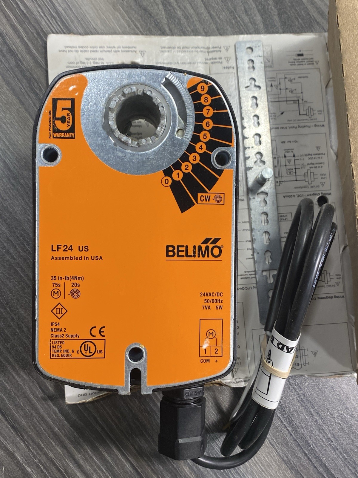 Belimo LF24-US Spring Return Damper Actuator 24V AC/DC 35 in/lb On/Off Control