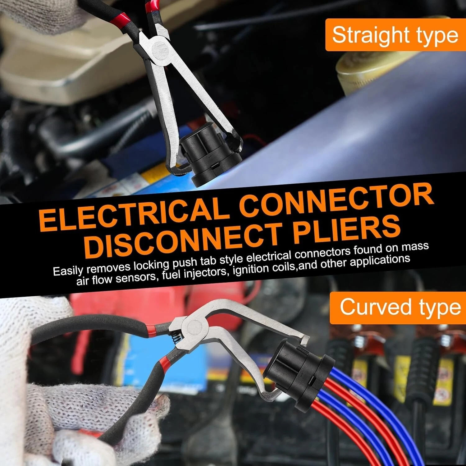 3PC Electrical Disconnect Pliers 60 Degree Electrical Connector Separator Wiring