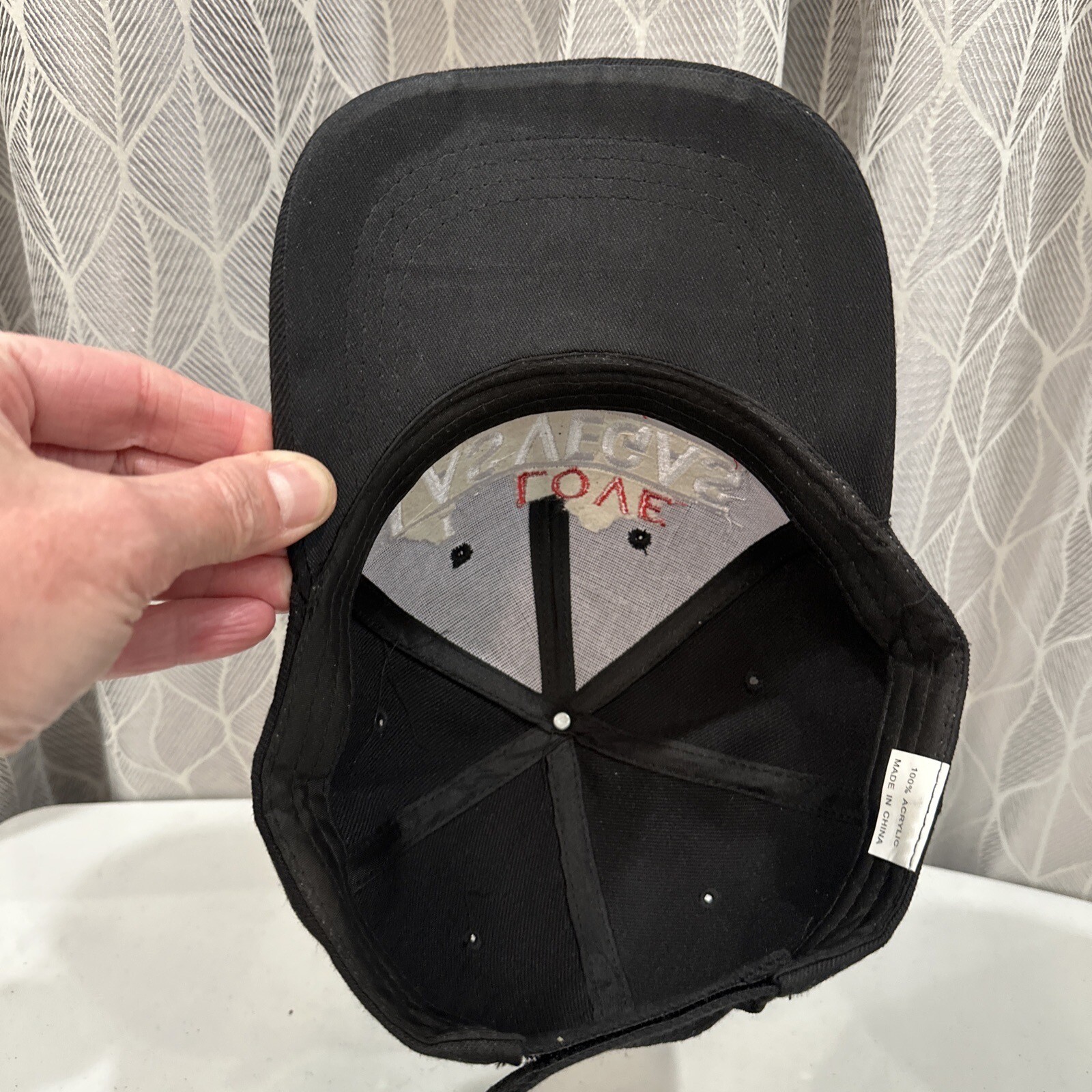 I Love Vegas Black Hook and Loop Strap Hat