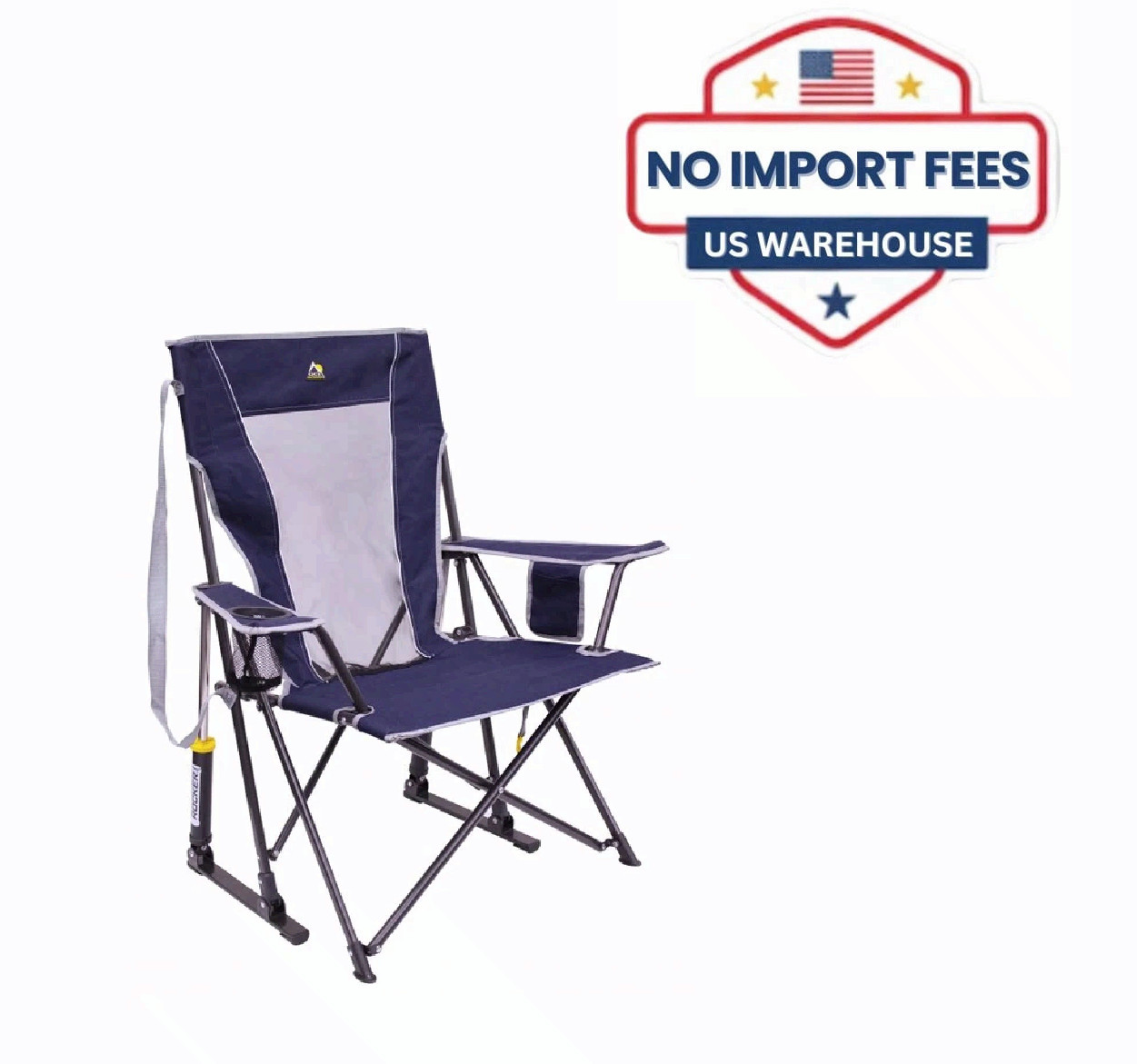 Comfort Pro Rocker Collapsible Rocking Chair & Outdoor Camping Chair, gray