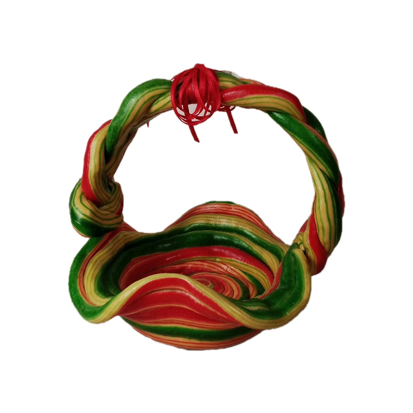 Hard Plastic Multi Color Braided Funky Cool Basket Beautiful Decor
