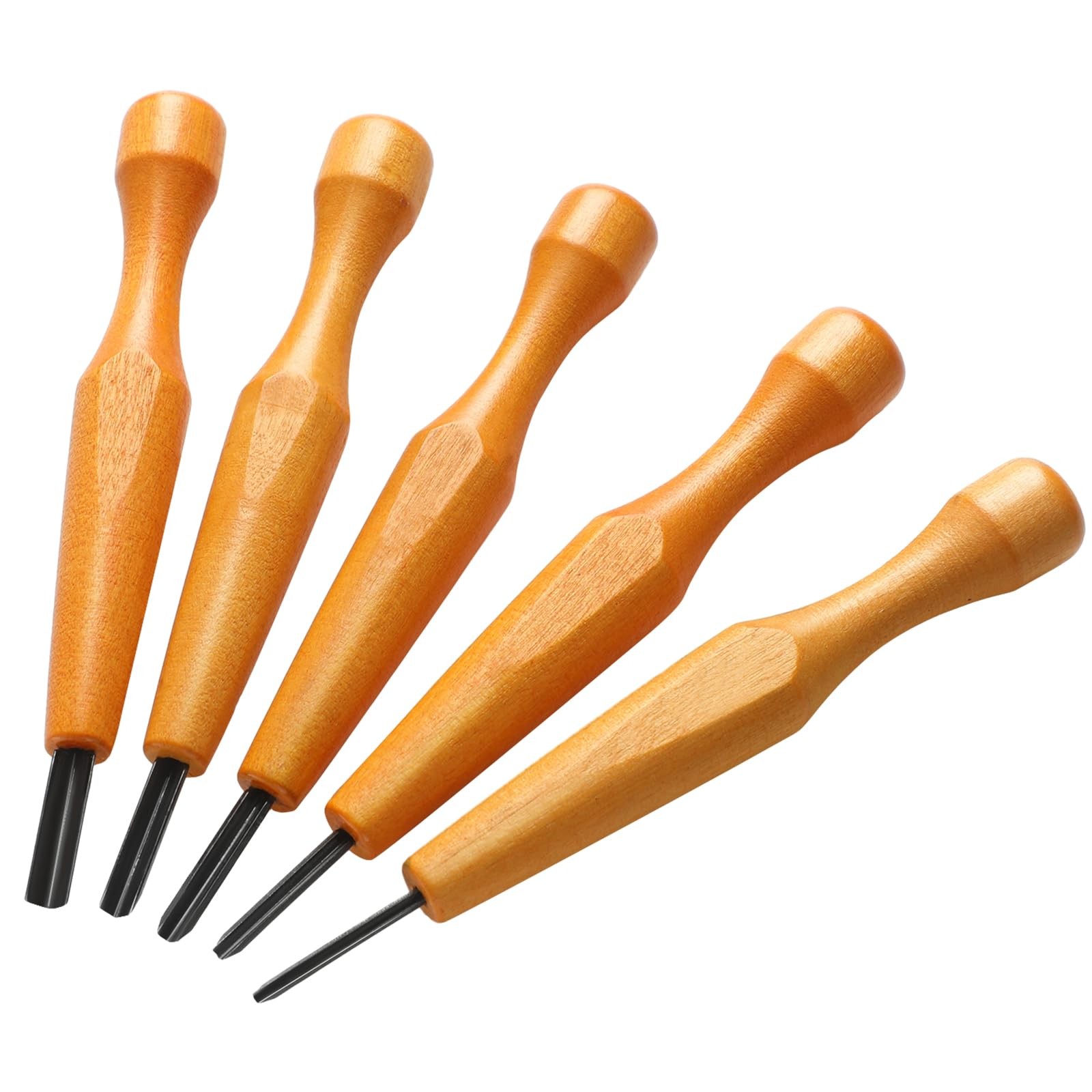 WILLBOND 5 Pcs Linocut Carving Tools Set - Triangular Linoleum  Wood Carving
