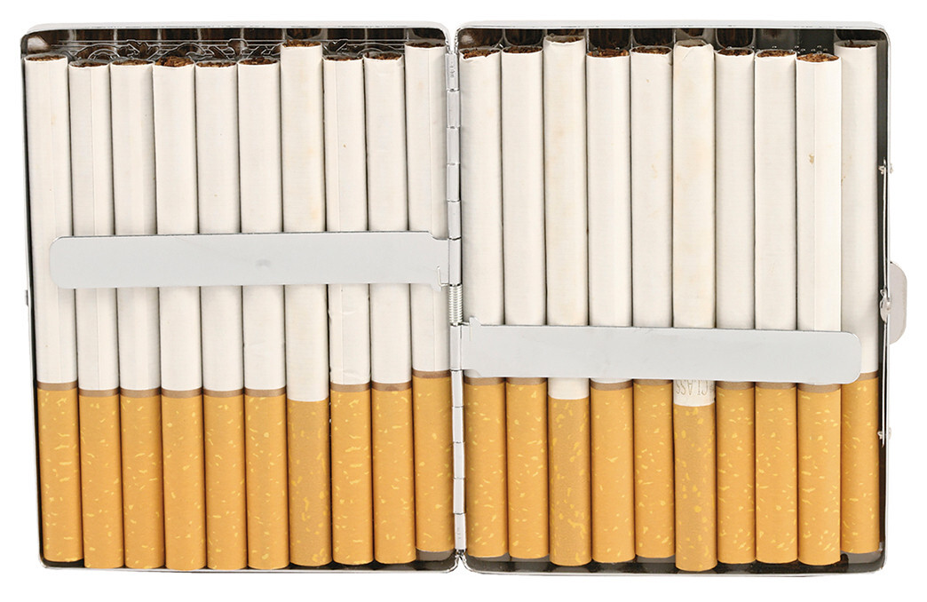 12 Pack Regular or King Size Double Sided Crush-Proof Metal Cigarette Case -3033