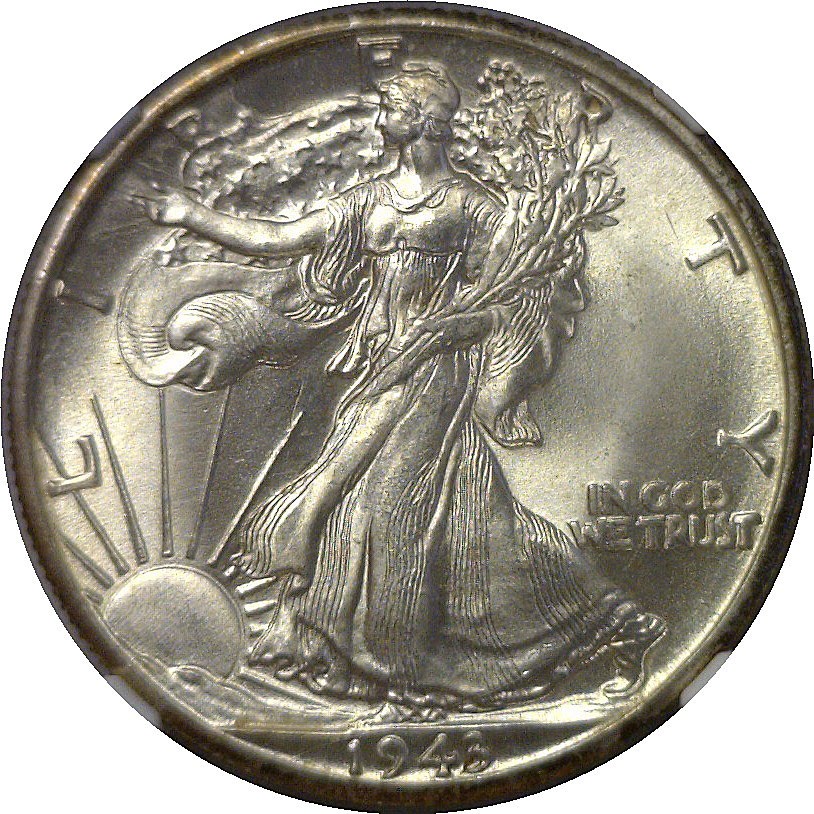 1943-D Walking Liberty Half Dollar NGC MS-66