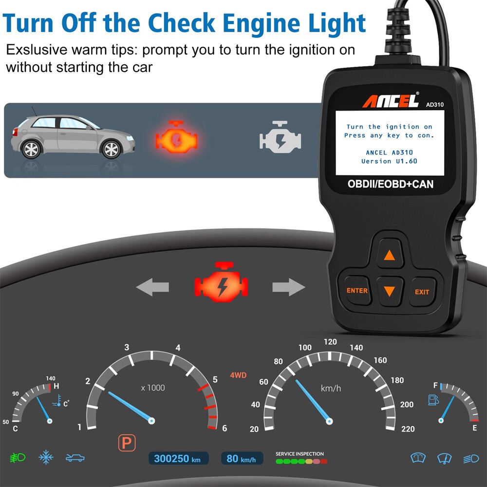 ANCEL AD310 OBD2 Scanner Car Engine Fault Diagnostic Tool Automotive Code Reader