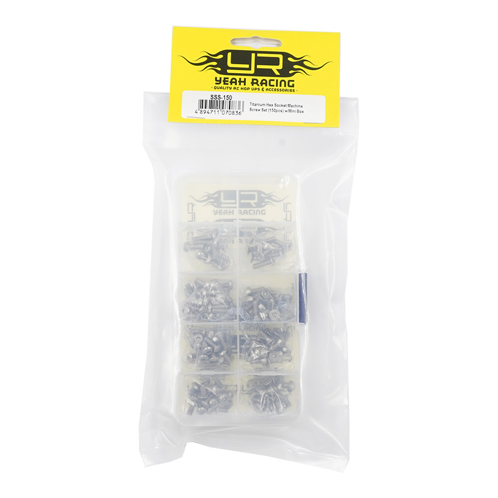 Yeah Racing SSS-150 Titanium Hex Socket Machine Screw Set (150Pcs) w/Mini Box