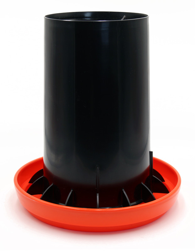 NEW GQF Heavy Duty Black Red Plastic 22 lb Poultry Round Chicken Feeder -10 PACK