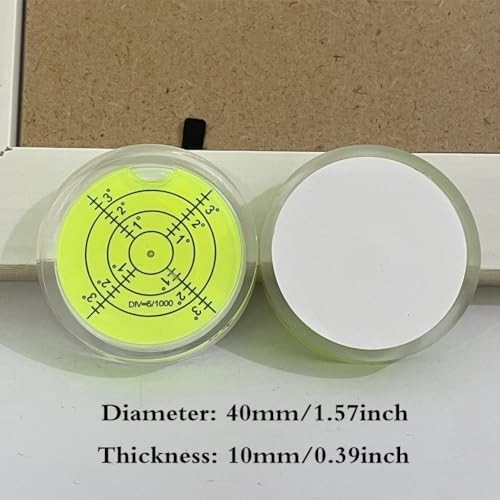 Bubble Spirit Level with Double Sided Adhesive Bottom, 40mm Circular Level Bubbl