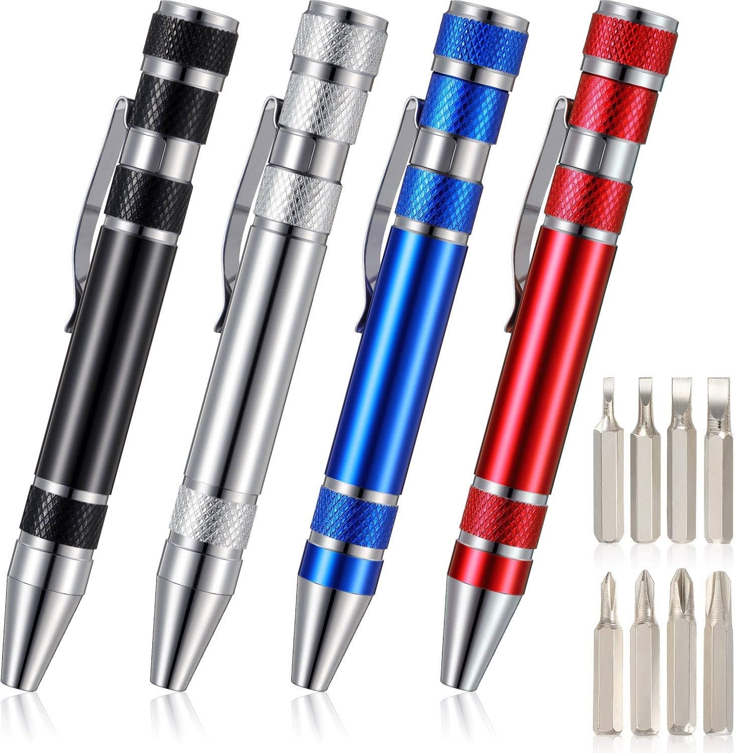 Mudder 4PCS Magnetic 8-in-1 Pen Screwdriver Multitool